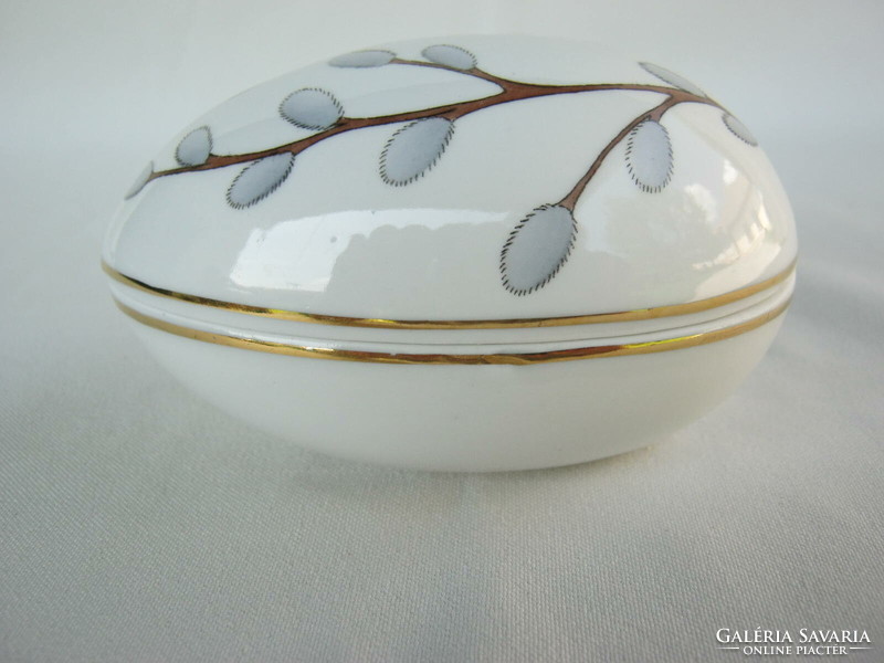Aquincumi porcelán barkás tojás fedeles doboz díszdoboz