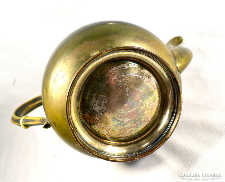 Antique alpaca teapot richly patterned on the entire surface