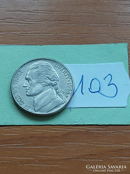 Usa 5 cents 1996 / p, thomas jefferson, copper-nickel 103
