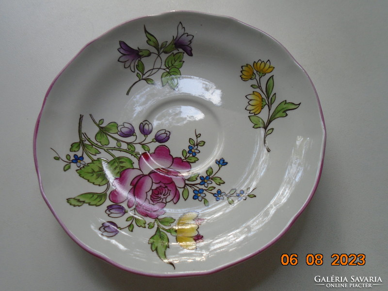 Spode hand painted majolica marlborough sprays floral design with chocolate cup coaster