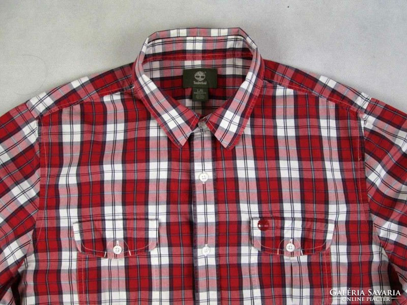 Original Timberland (l / xl) Checked Long Sleeve Men's Shirt