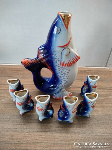 Fish-shaped porcelain drinking set in perfect condition