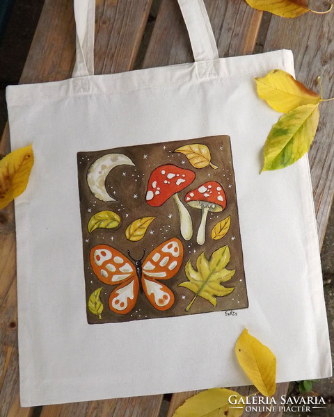 In autumn mood - painted canvas bag