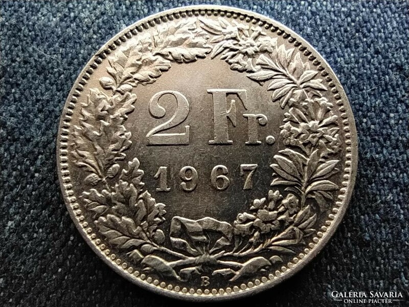 Svájc .835 ezüst 2 Frank 1967 B (id64763)
