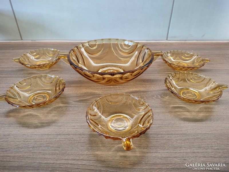 Set of 6 amber dessert glasses