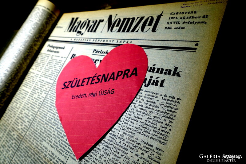 1968 August 18 / Hungarian nation / 1968 newspaper for birthday! No.: 19569