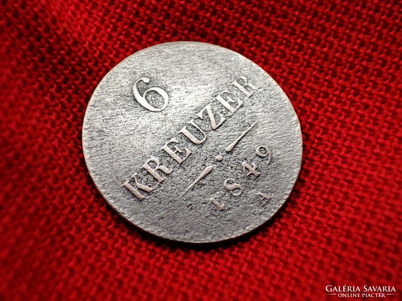 Ausztria 6 Krajcár, 1849 Verdejel A - Bécs
