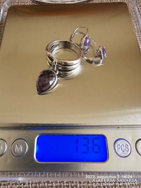 Purple set in 925 silver