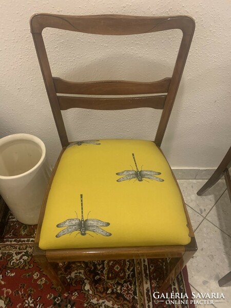 2 Art Nouveau chairs with dragonfly