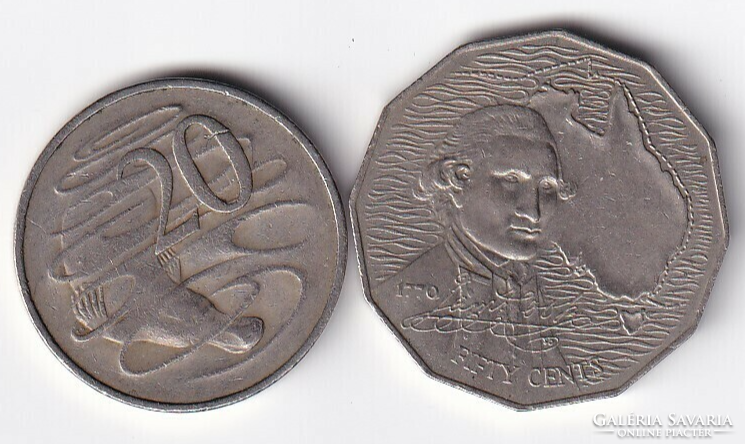 Australian 20-50 cents 1966-1970 (50 cents/anniversary - 200 years of Captain Cook's trip to Australia)