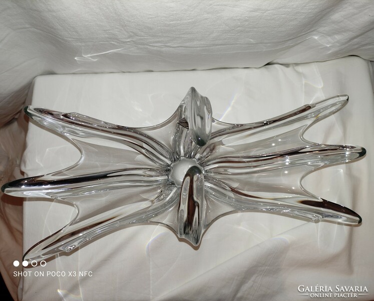 ART de Vannes le Chatel FRANCE kristály üveg kínáló asztaldísz jelzett eredeti 1960 - as évek