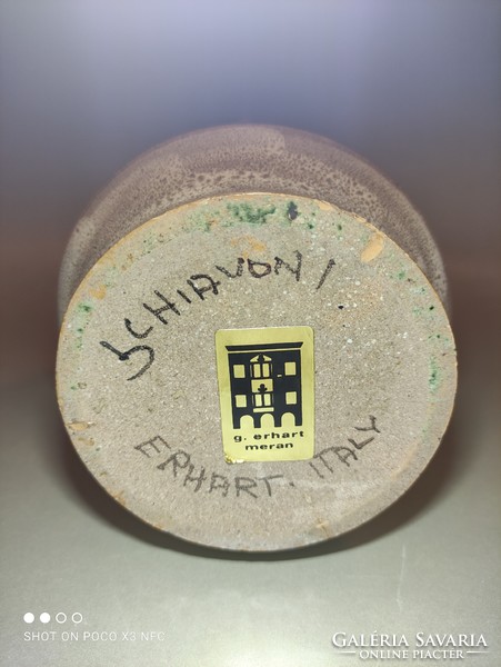 Vintage Schiavon Italy kerámia váza jelzett eredeti