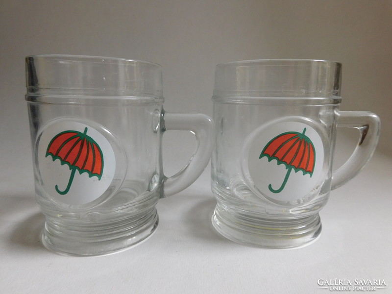 Salgótarján retro glass ovis mug with umbrella