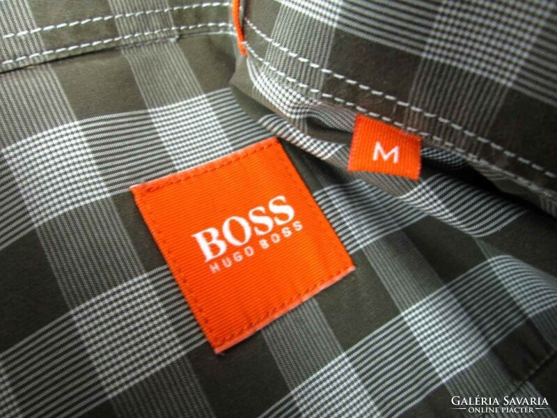 Original hugo boss (m) elegant checkered long-sleeved men's shirt