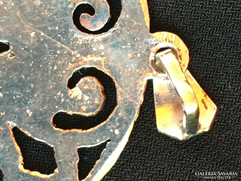 Metal pendant-polished openwork-