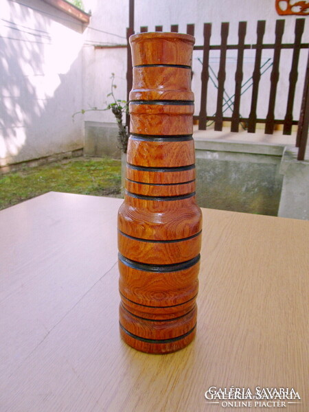 Nagy fa váza - 32 cm, esztergált