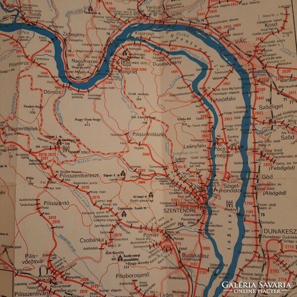 The transport network of the Danube bend cartographic company 1982.