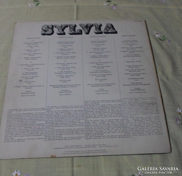 Retro hanglemez: Sass Sylvia (operett, lemez, 1978; SLPX 16607)