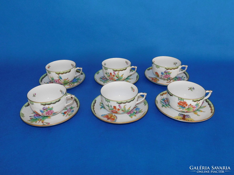 Set of 6 teacups with Victoria pattern from Herend