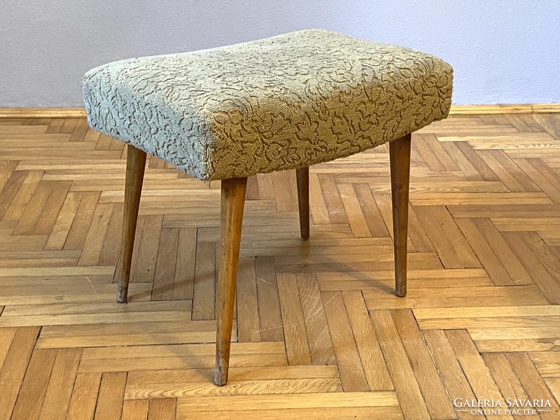 Retro seat footstool with beige cover