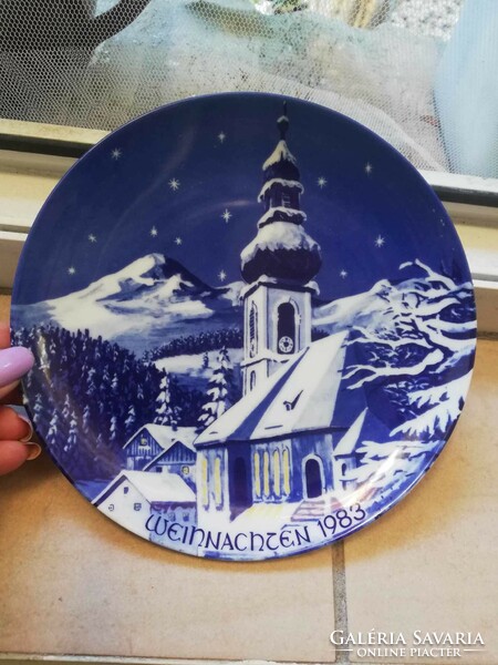 German echt cobalt blue porcelain decorative plate