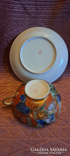 Régi keleti tojáshéj porcelán teás csésze tányérral (L4073)