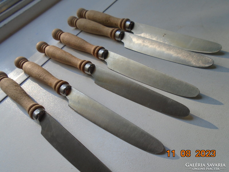 1979 Petko denev gabrovo carbon steel crafts knife set with turned wood handle