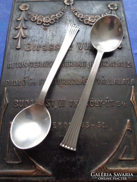 Pair of elegant Scandinavian silver spice spoons