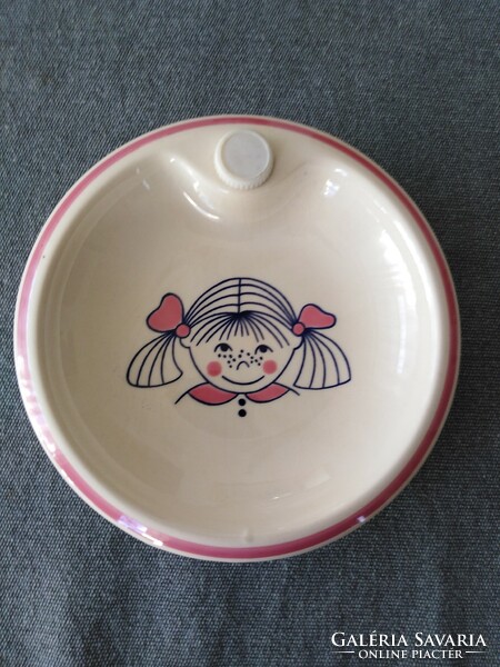 Ceramic plate with thermal storage - for babies / from the 80s