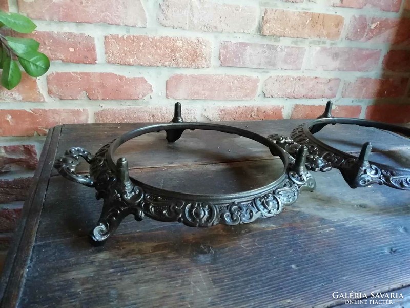 Utensil holder for a gas stove from the beginning of the 20th century, nice cast iron decoration, possibly a utensil coaster
