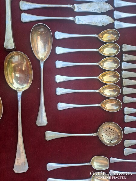 6 Personal silver cutlery set 91 pieces bachruch
