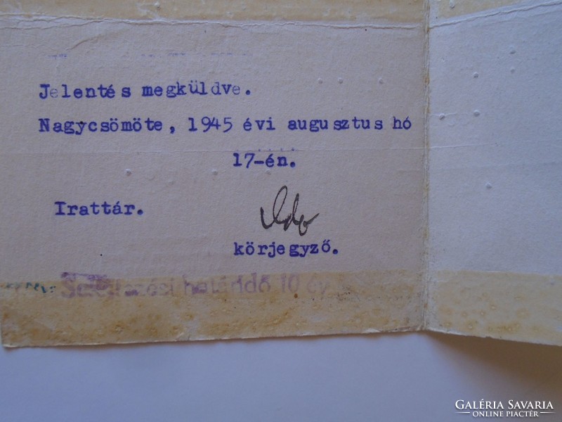 S5.34 Postcard - horticultural inspectorate János Szombathely Szeleczky 1945 - Nagycsömöte