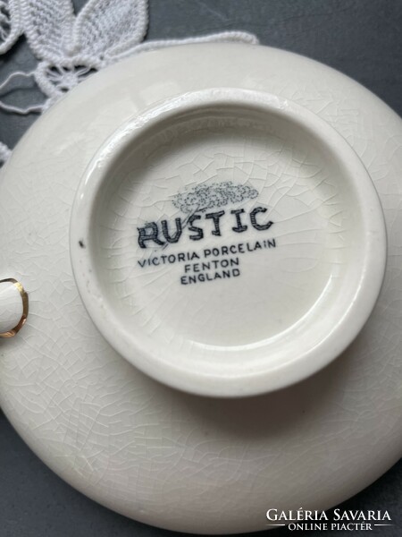 “Rustic” Victoria angol csodás jelenetes leveses csésze, tál
