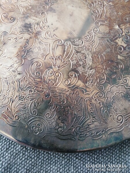 Silver-plated dish coaster - with antique character