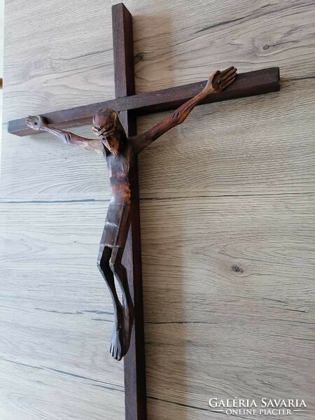 Carved wooden crucifix