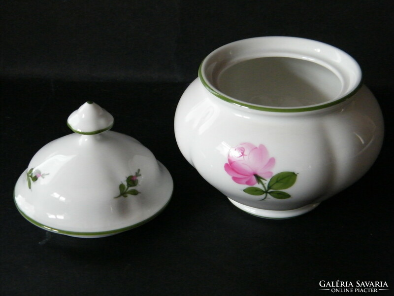 Augarten Viennese pink porcelain sugar bowl