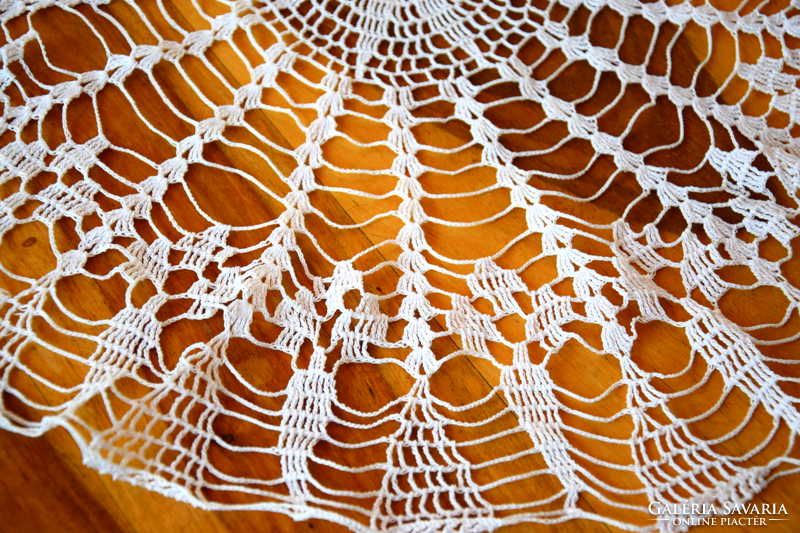 Antique old hand crocheted net fillet small tablecloth needlework 2 display lace 30 cm 43 cm