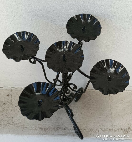 5-branch wrought iron candle holder