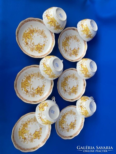 Herendi sárga indiai kosaras teás csésze 6db