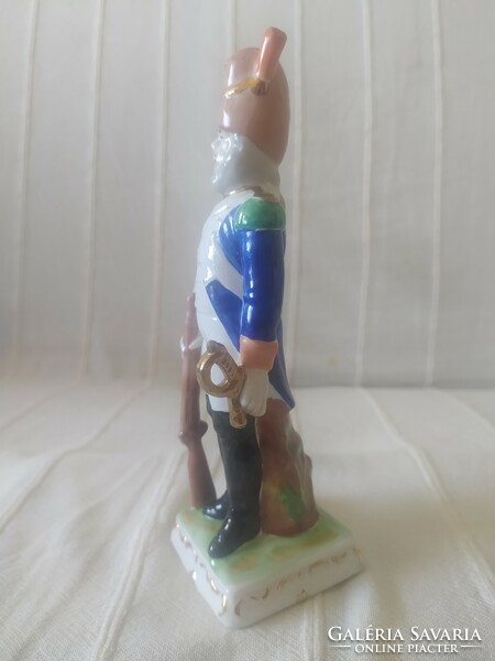 German porcelain soldier figure, nicely painted, flawless, marked, 20 cm