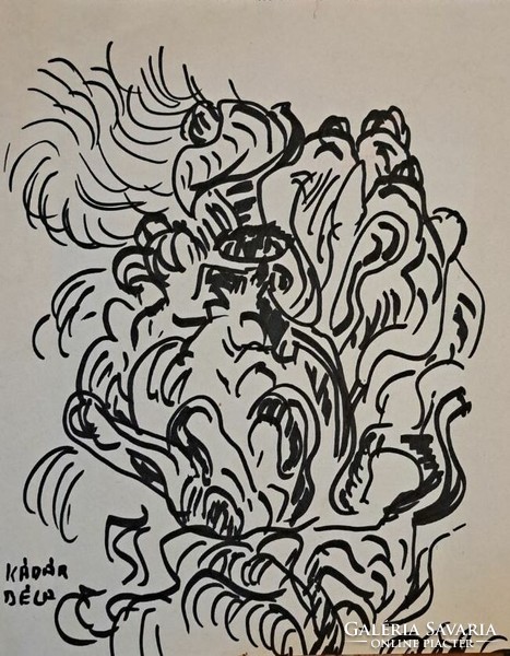 Béla Kádár: wind ink drawing paper.
