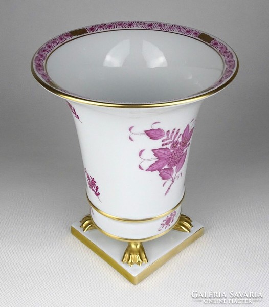 1L636 Herend lion-foot porcelain bowl with Indian basket 18 cm