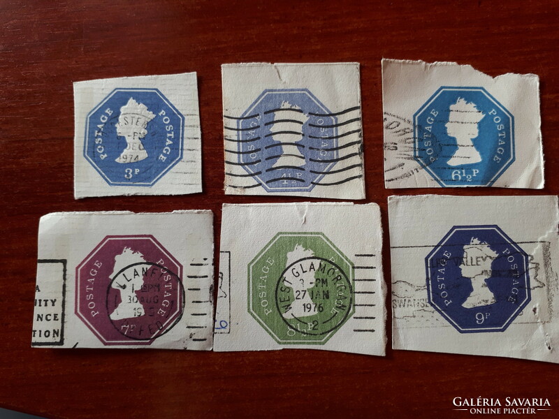6 different English price ticket cutouts