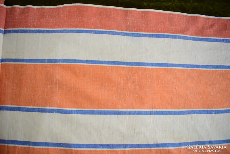Old sack umbrella canvas material, woven cotton canvas, patterned in colored stripe material 230 x 81 cm i.