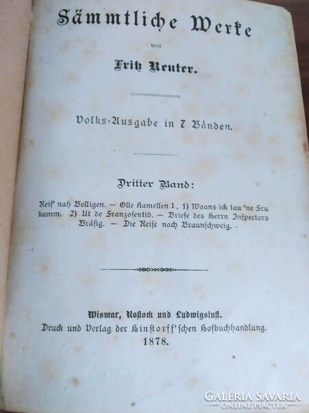 Gótbetűs német nyelvű könyv, 1878-as kiadás