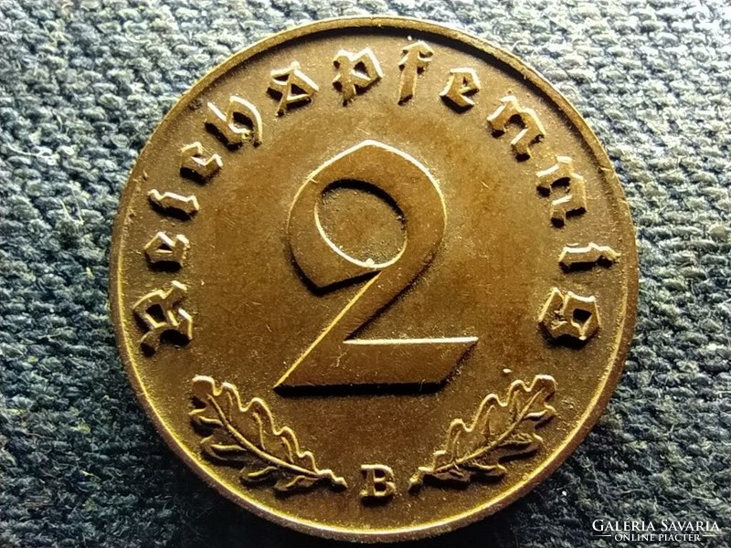 Germany swastika 2 imperial pfennig 1939 b (id71623)