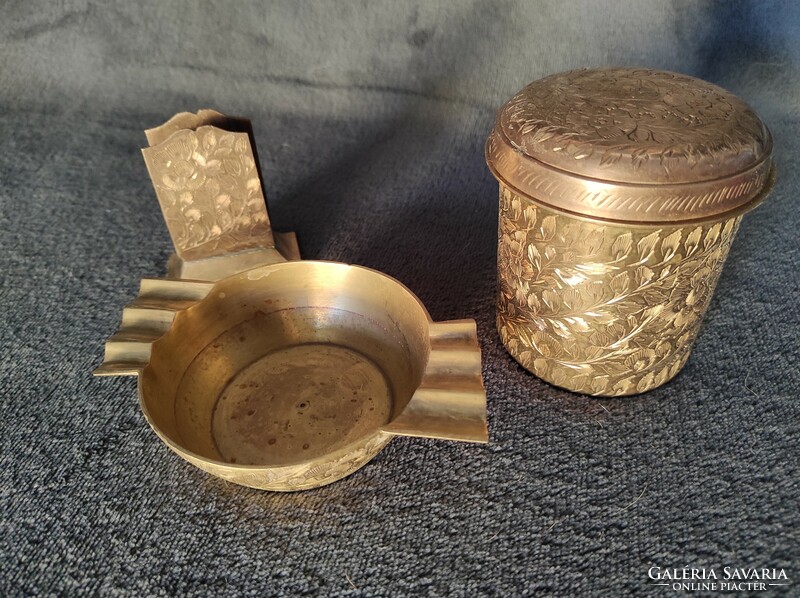 Antique Indian handmade copper smoking set