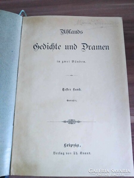 Gothic book in German, uhlands, gedichte und dramen, circa 1880-90s
