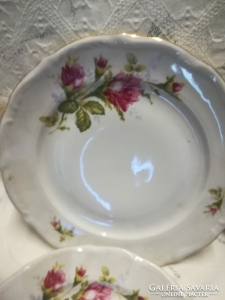 Bordó rózsás lapos tányér