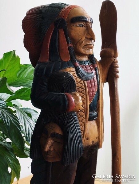 Indián faszobor 52 cm